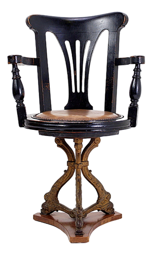 Antique Black Stained Oak Chair