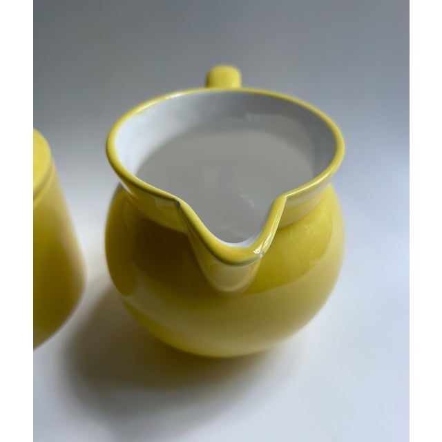 Savoir Vivre Yellow Ceramic Sugar & Creamer Set, 1980's For Sale - Image 14 of 18