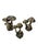 A charming set of cast bronze mushroom sculptures, each composition capturing the quiet beauty and organic irregularity of...
