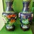 Metal Pair of Vintage Cloisonné Enamel Vases – Phoenix & Peony Motif, Sapphire Blue Ground For Sale - Image 7 of 10