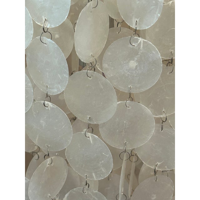 Verner Panton Organic Modern Verner Panton Style Capiz Shell & Chrome Floor Lamp For Sale - Image 4 of 11