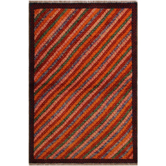Orange 1990s Southwestern Orange/Red Wool Rug - 3'2 X 4'10 For Sale - Image 8 of 8