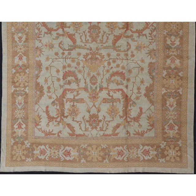 Large Turkish Oushak Rug With Silver, Brown, Soft Red, Yellow 13' X 19'6 For Sale - Image 4 of 13