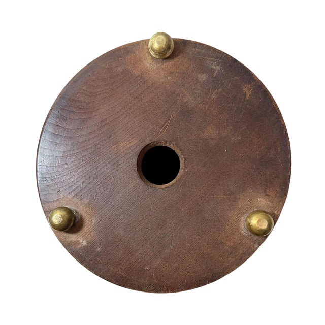 Brown Antique Walnut Stool Work Box With Brass Ball Feet, Circa 1890s For Sale - Image 8 of 8