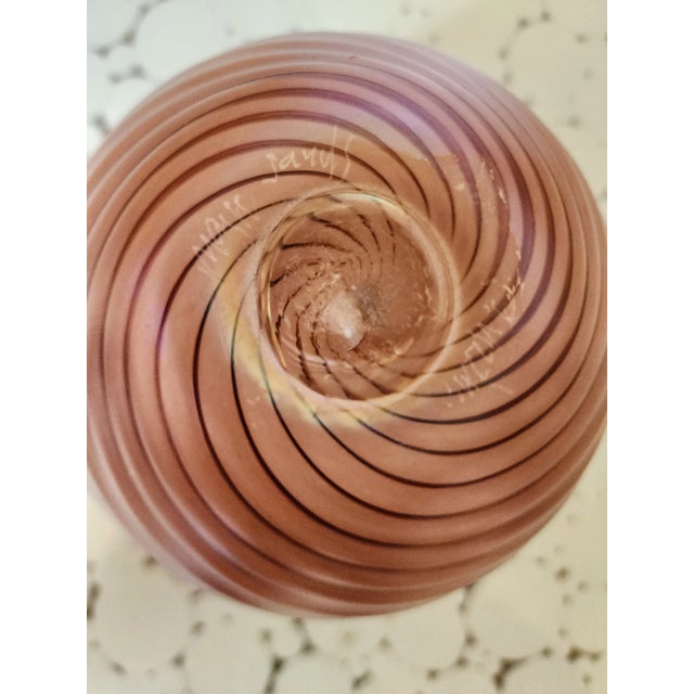 Late 20th Century Handmade Spiral Vase and Signed by Magic Sands Glass Art Studio For Sale - Image 4 of 8