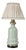 Victorian French Celadon Glazed Ceramic Oil Lamp, 1890 For Sale