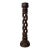 27-Inch Antique Hand-Carved Openwork Barley Twist Candlestick | 6" Diameter Base | Early 20th Century For Sale