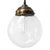 Metal Vintage Clear Glass Pendant Light with Brass Top For Sale - Image 7 of 7