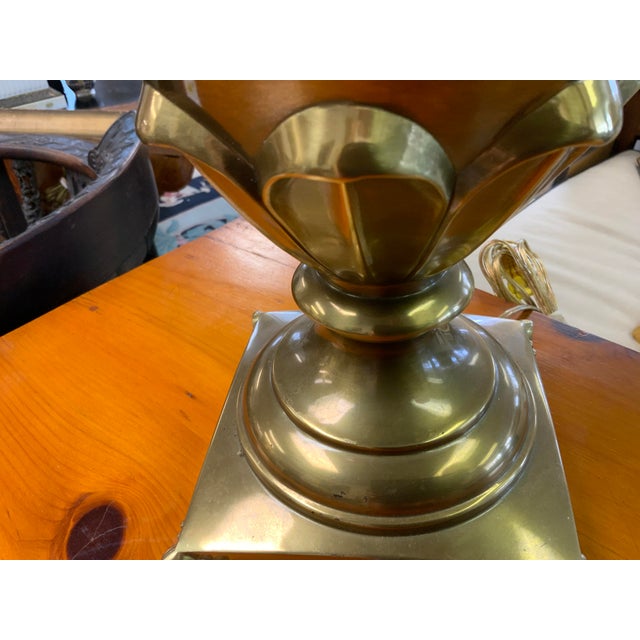 Mid 20th Century Traditional Cooper Connection Brass Table Lamp For Sale - Image 4 of 11