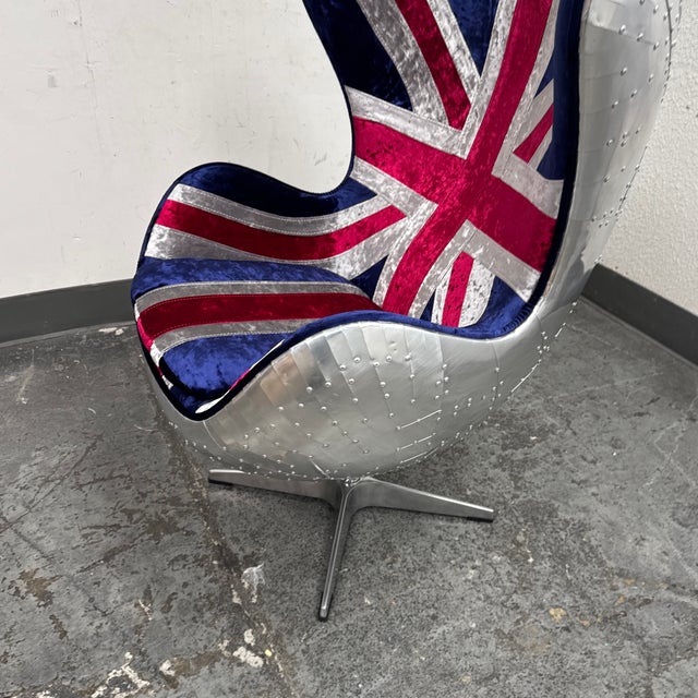 Acme Furniture Brancaster Union Jack Egg Chair For Sale - Image 11 of 12