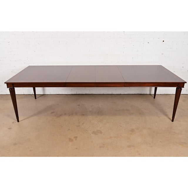 French John Widdicomb French Regency Louis XVI Mahogany Extension Dining Table, Newly Refinished For Sale - Image 3 of 16