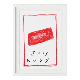 July Ruby Birthstone Print by Tatiana Alida in White Frame For Sale