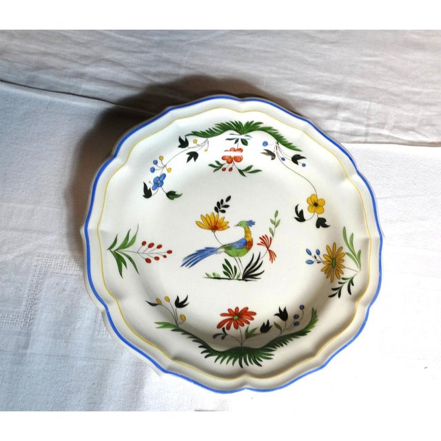 Dish with Bird of Paradise Decoration from Gien, 1990s For Sale - Image 3 of 5