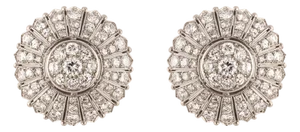 Late 20th Century French Platinum Earrings, A Pair