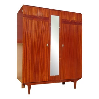 Wardrobe with Mirror, Rack and Shelves, 1970s For Sale