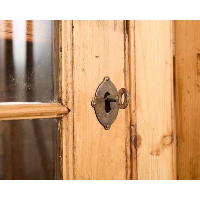 English George III Style Pine Astral Glazed Bibliotheque Bookcase For Sale - Image 16 of 17