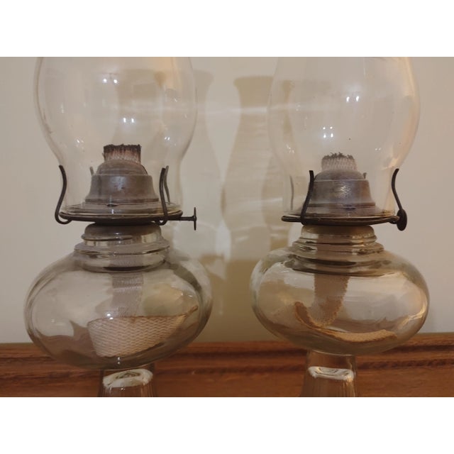 Late 18th Century Pair of Antique Oil Lamps For Sale - Image 4 of 8