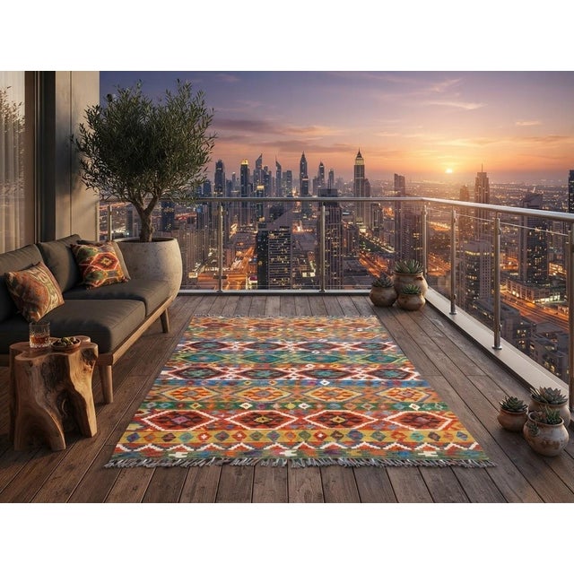 Vintage Mid-20th Century Anatolian Flatwoven Kilim 7'9" X 5'7" For Sale In Atlanta - Image 6 of 8