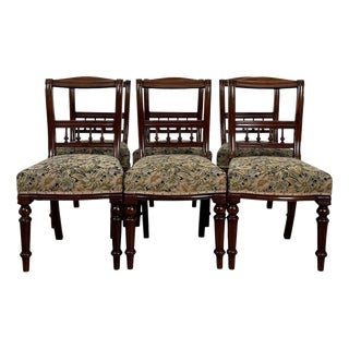 Antique Victorian Mahogany Dining Chairs, Set of 6 For Sale