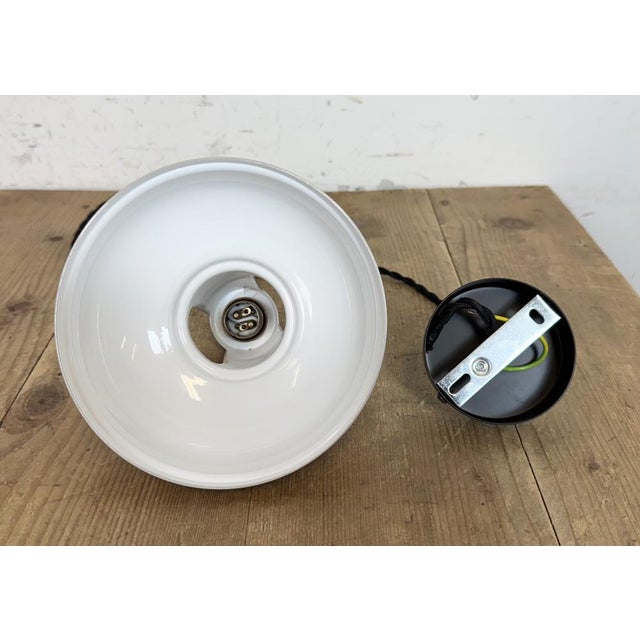 Vintage Industrial Beige Painted Ceiling Lamp For Sale - Image 14 of 17