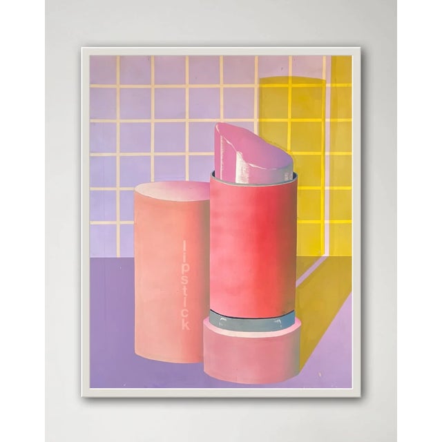 2020s Post Modern 80’s Lipstick Art Giclee on Canvas Framed For Sale - Image 5 of 5