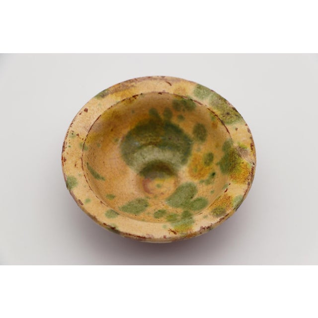 Terra Cotta 19th Century Small Portuguese Rustic Glazed Spongeware Wine Cup Bowl For Sale - Image 8 of 12