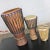 Vintage Trio of Tribal Drums Carved Wood and Animal Hide For Sale - Image 6 of 13