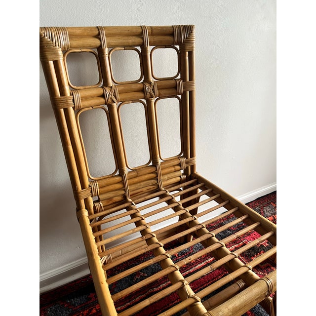 Wood Brown Jordan Rattan & Bamboo Chairs 1980 - A Pair For Sale - Image 7 of 11
