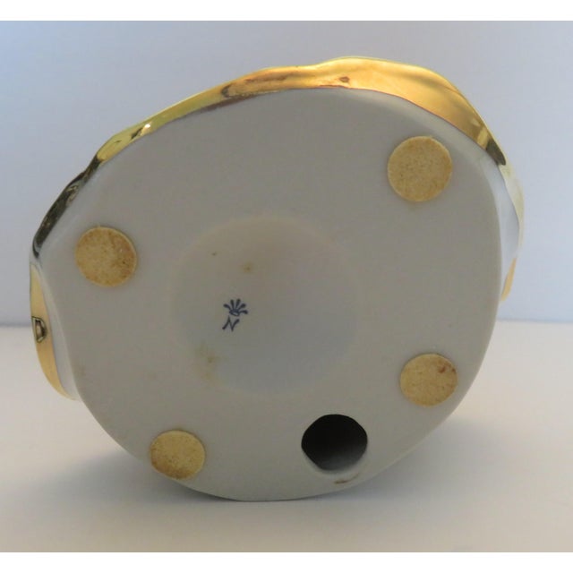 Ceramic Limoges Capodimonte Porcelain Pierrot Clown Figurine With Swarovski Crystal Teardrop 1980s For Sale - Image 7 of 13