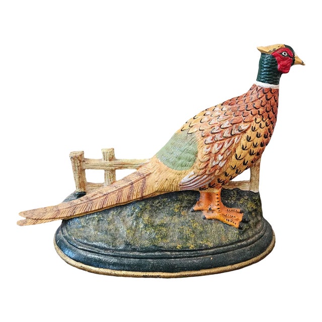 Vintage Cast Iron Pheasant Doorstop For Sale