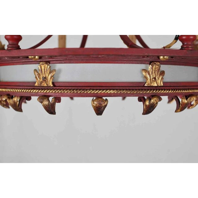 Antique Circular Forged Chandelier For Sale - Image 3 of 5