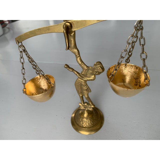 Brass Figurine of Woman with Scales, 1950s For Sale - Image 13 of 18