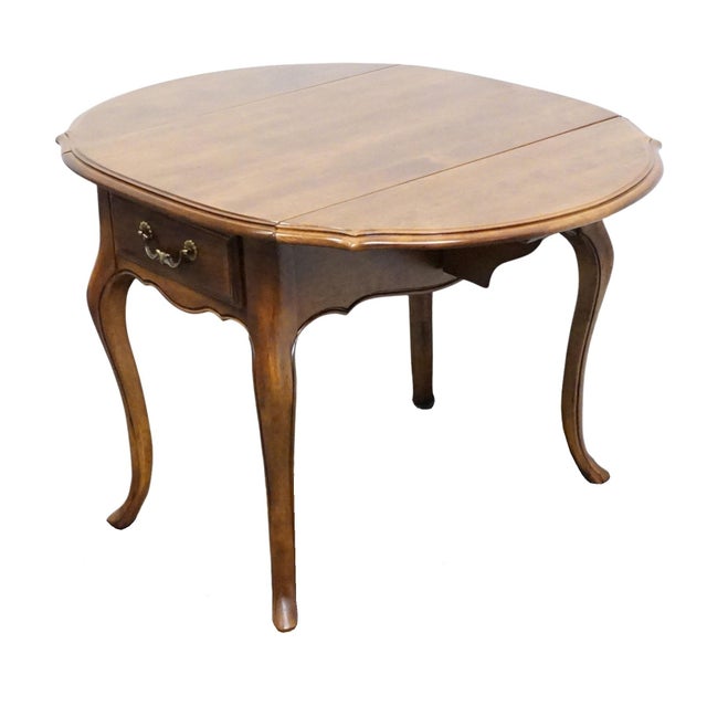 Ethan Allen Country French Collection Solid Birch 36" Drop Leaf Accent End Table 26-8302 For Sale - Image 12 of 18