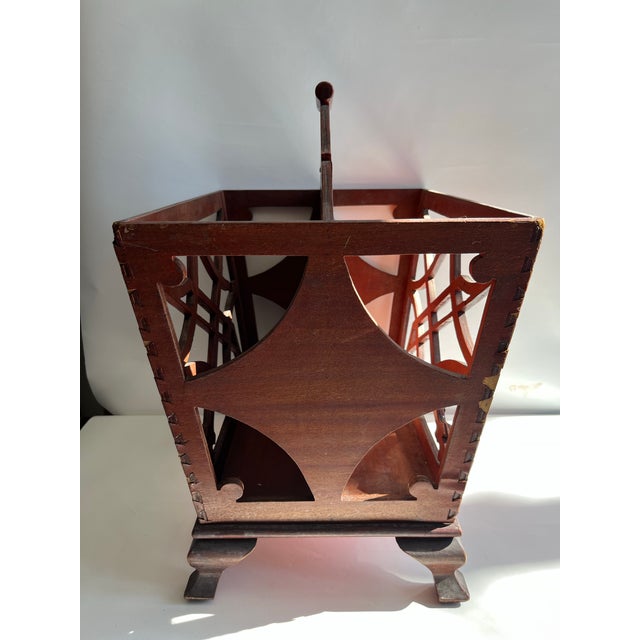 English Antique Wood Magazine Rack For Sale - Image 3 of 10