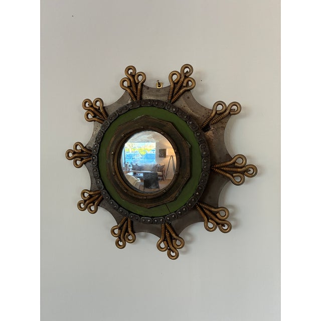 Vintage Industrial Wall Mirror For Sale - Image 4 of 13
