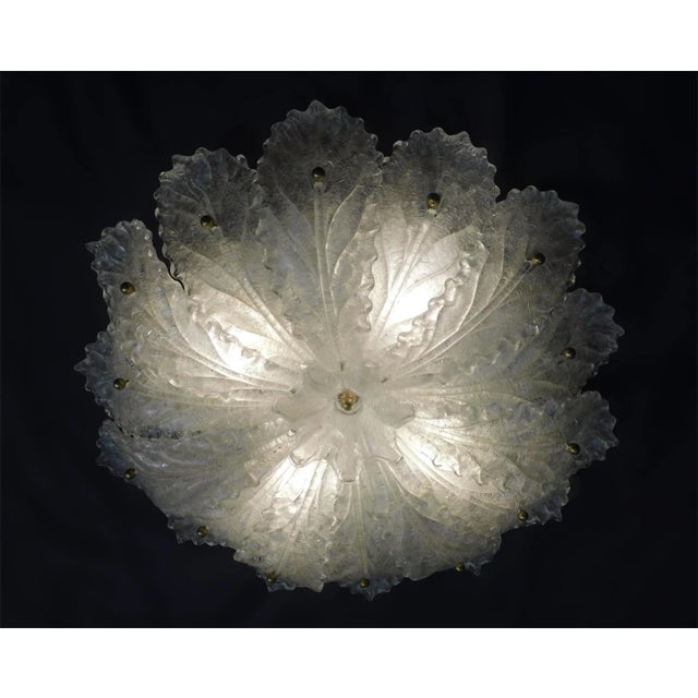 Glass 1960s Clear Graniglia Murano Flush Mount For Sale - Image 7 of 8