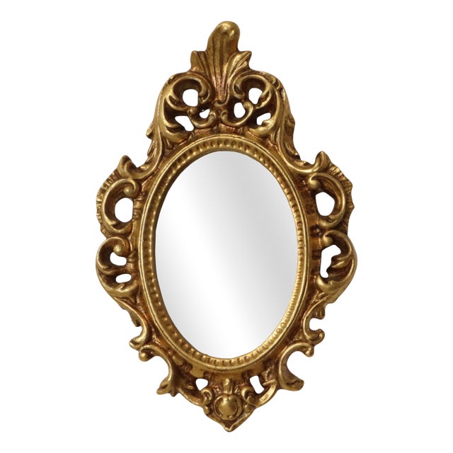 Small French Crested Mirror with Gold Leaf Gilt For Sale