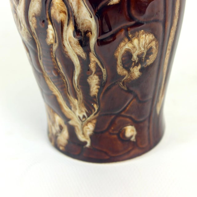 Brown Mid-Century Modern Porcelain Trompe Lœil Vase, Czechoslovakia, 1960s For Sale - Image 8 of 10