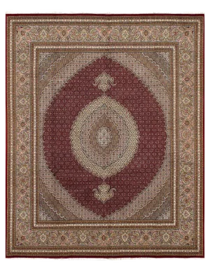 Pasargad Red Persian Tabriz Silk & Wool Rug- 8'1'' X 10'
