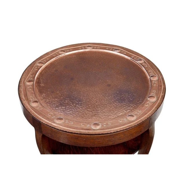 Brown Antique Arts and Crafts Copper Tray Table, 1890s For Sale - Image 8 of 11