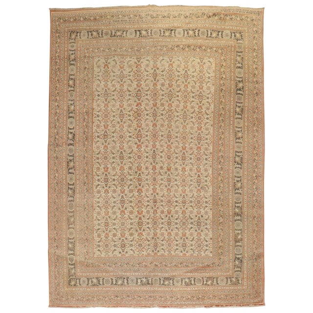 Zabihi Collection Antique Persian Tabriz Rug For Sale - Image 15 of 18