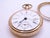 Savonette Pocket Watch in 14k Gold, Porcelain and Crystal from American Waltham Watch Co., USA, 1900s For Sale - Image 6 of 18
