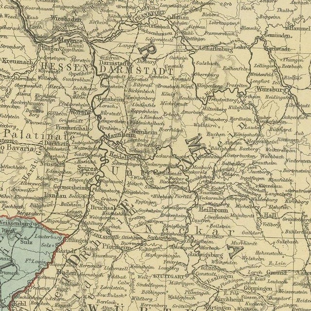 Antique Map of Alsace-Lorraine, 1871 For Sale - Image 4 of 12