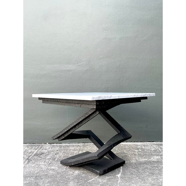 Vintage Contemporary “Fleur De Fer” Steel Dining Table Pedestal After Roche Bobois For Sale - Image 10 of 12