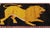 1950s Vintage Gabbeh Persian Rug, Gold and Black With Lion Pictorial - Rug & Kilim For Sale - Image 5 of 7