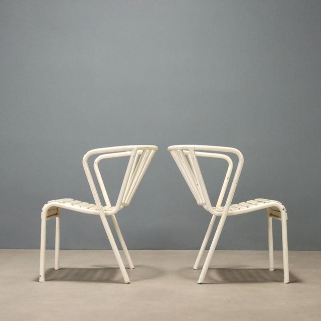 Vintage White Metal Chairs, 1970s, Set of 2 For Sale - Image 3 of 9