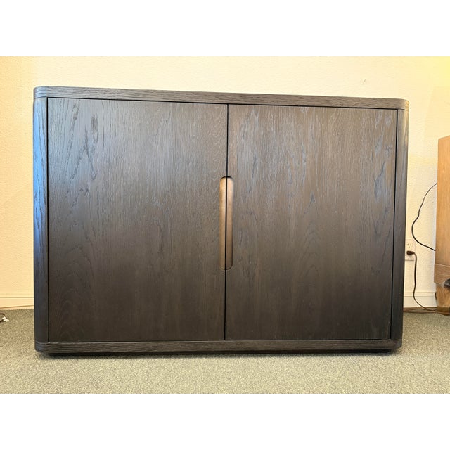 Black Restoration Hardware Breton Double-Door Sideboard, Black Oak With Bronze For Sale - Image 8 of 12