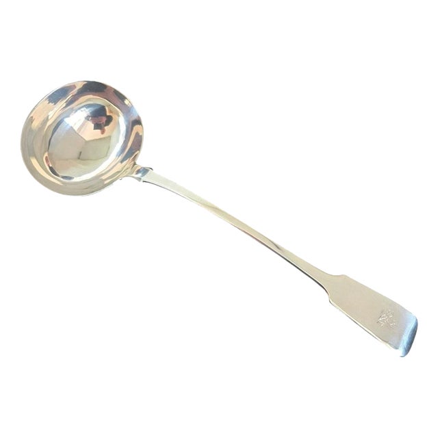 Antique George IV Sterling Silver Griffin Crest Soup Ladle, 1829 For Sale