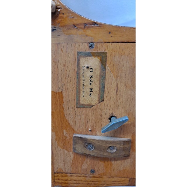 Vintage Italian Wood Inlay Tray W/Music Box For Sale - Image 4 of 8