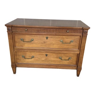 Baker Furniture Banded Neoclassical Style 2 Drawer Nightstand For Sale